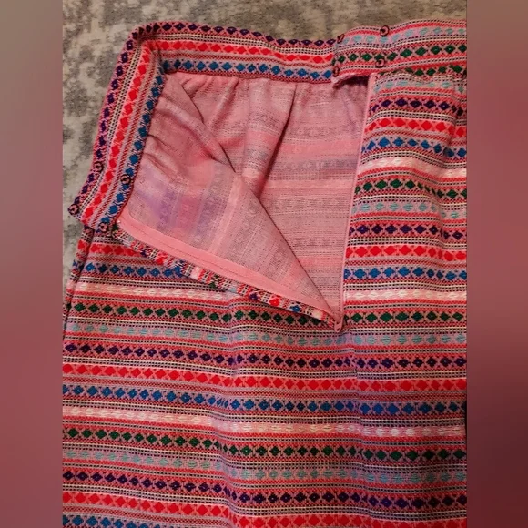 Handmade Vintage Mexican Cambaya Maxi Skirt - Picture 4 of 4